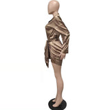 Clistos Satin Tie Waist Shirt Dress - View 6 | Clistos