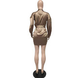 Clistos Satin Tie Waist Shirt Dress - View 7 | Clistos