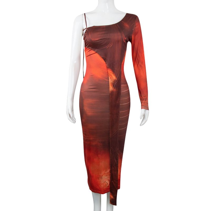 Clistos One Shoulder Bodycon Midi Dress - View 6 | Clistos