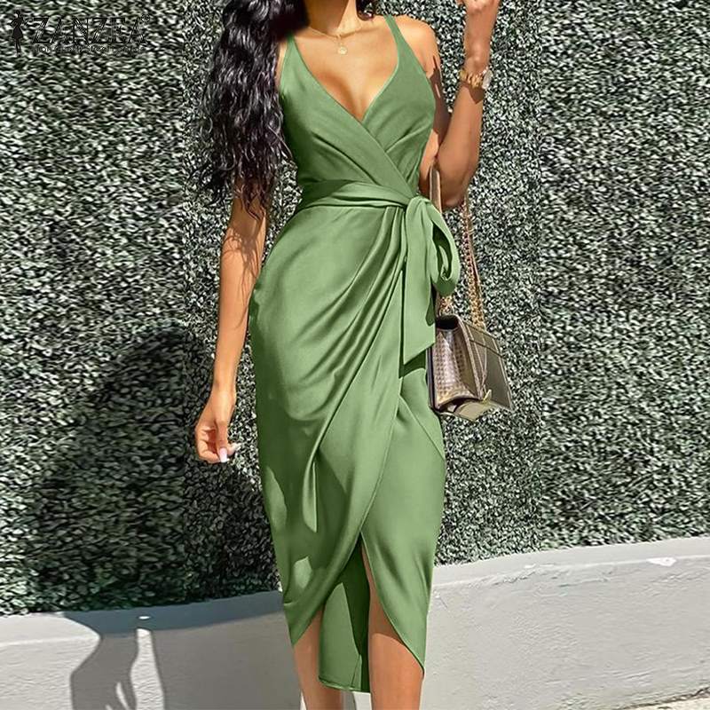Clistos satin v-neck midi slip dress - View 6 | Clistos