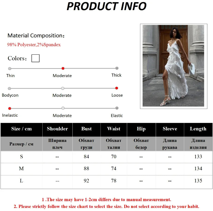 Clistos white lace v-neck spaghetti strap maxi dress with high slit - View 6 | Clistos