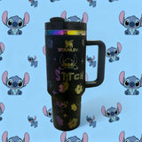 Stanley Stitch 40 oz Blue Tumbler with Handle and Straw - View 2 | Clistos