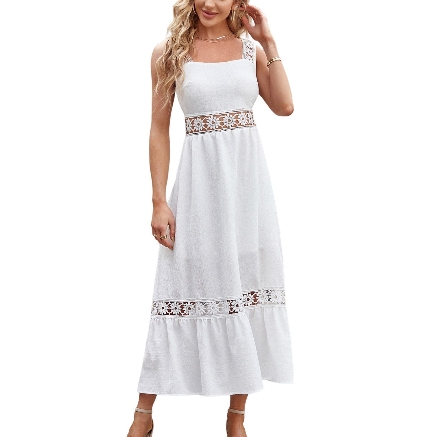 Clistos Lace Trim Boho Maxi Dress - View 6 | Clistos