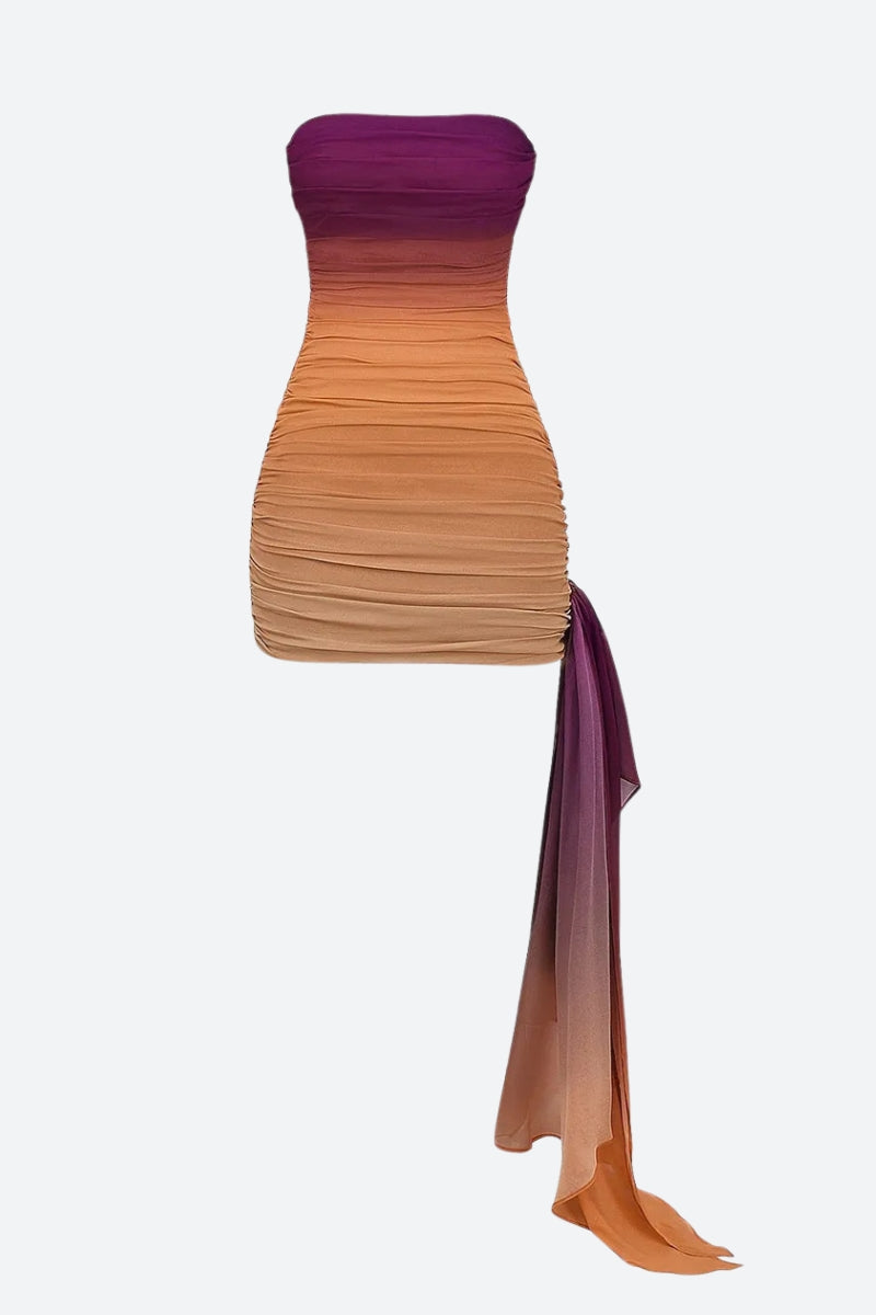 Strapless ruched bodycon mini dress - View 6 | Clistos