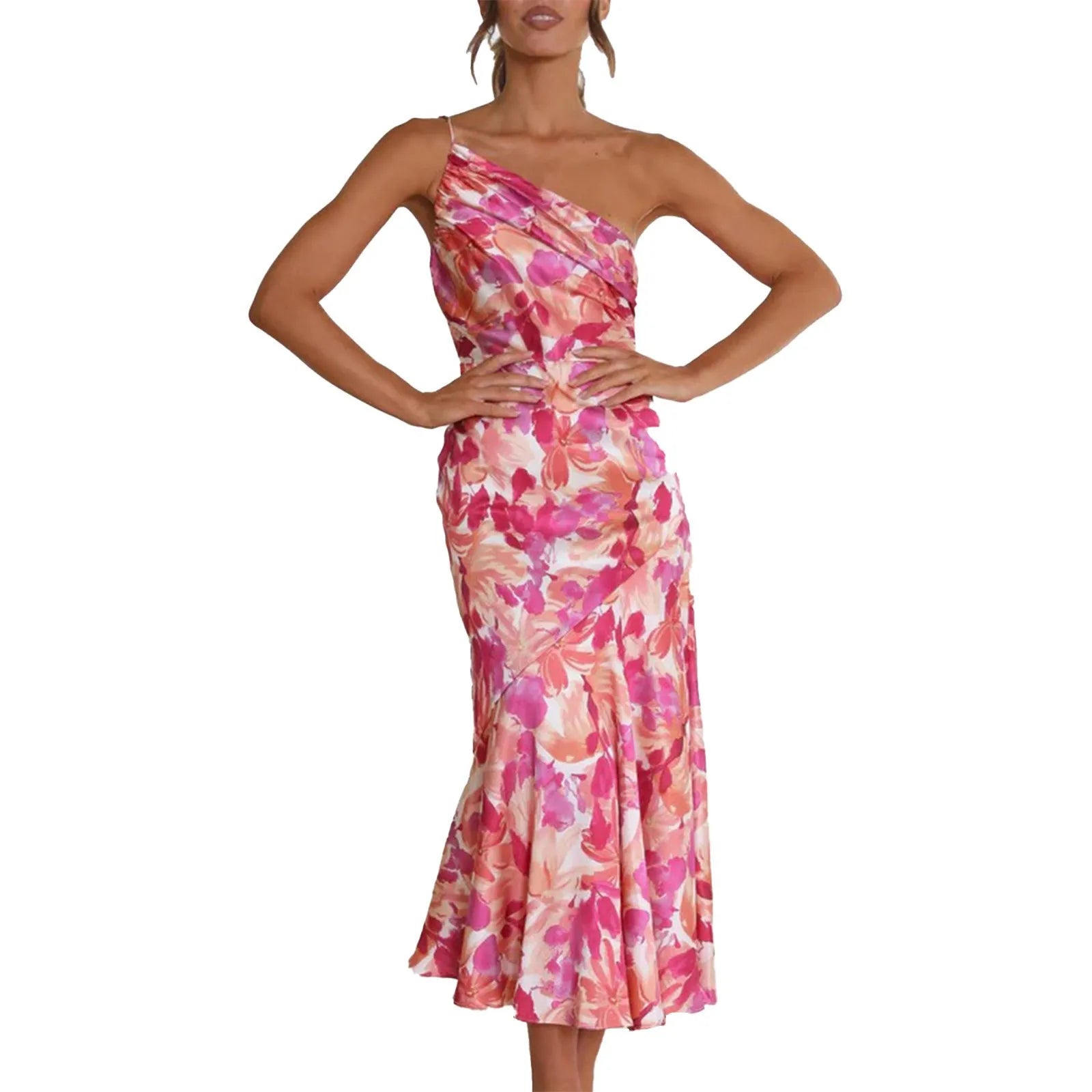 Floral one-shoulder sundress - View 8 | Clistos