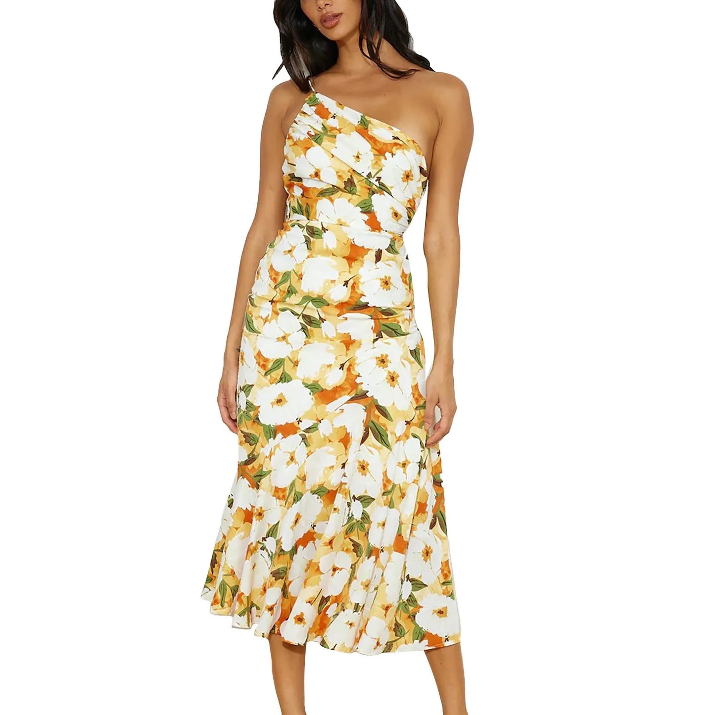 Floral one-shoulder sundress - View 11 | Clistos