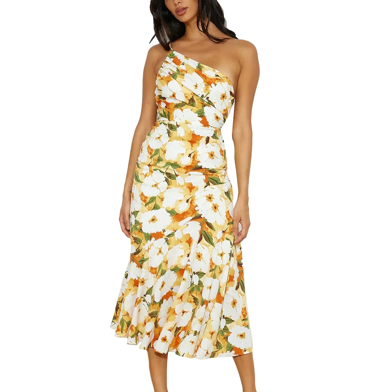 Floral one-shoulder sundress - View 11 | Clistos