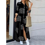Clistos Collared Long Sleeve Maxi Shirt Dress with Slit - View 7 | Clistos