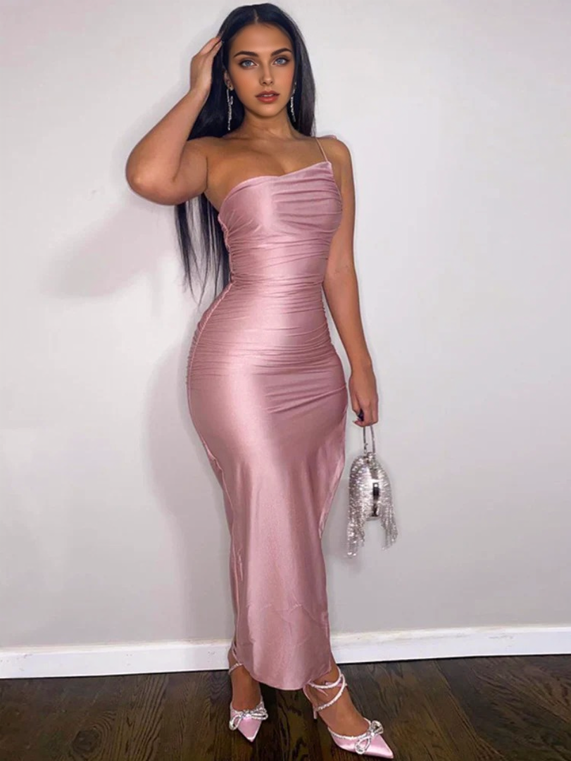 Clistos one shoulder backless bodycon midi dress - View 6 | Clistos