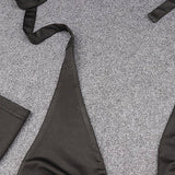 close-up of black halter top fabric