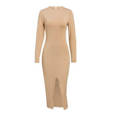 Clistos Backless Bodycon Midi Dress with High Slit - View 12 | Clistos