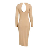 Clistos Backless Bodycon Midi Dress with High Slit - View 13 | Clistos