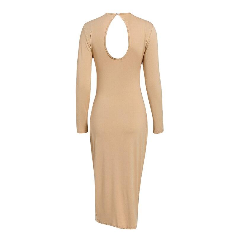Clistos Backless Bodycon Midi Dress with High Slit - View 13 | Clistos