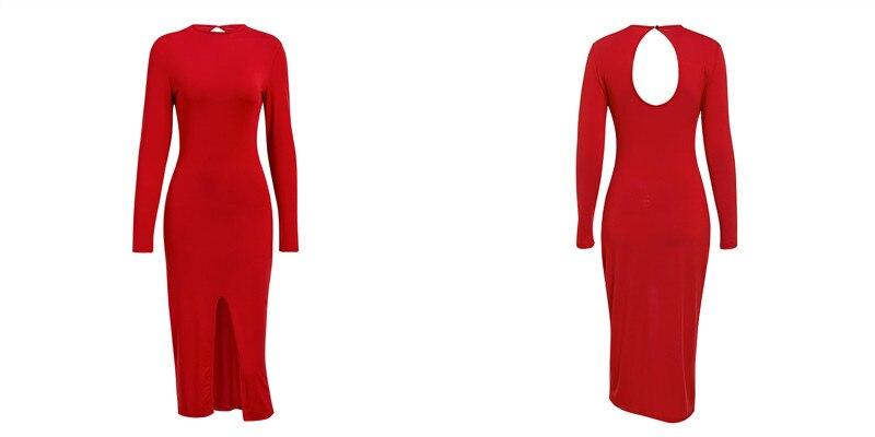 Clistos Backless Bodycon Midi Dress with High Slit - View 15 | Clistos