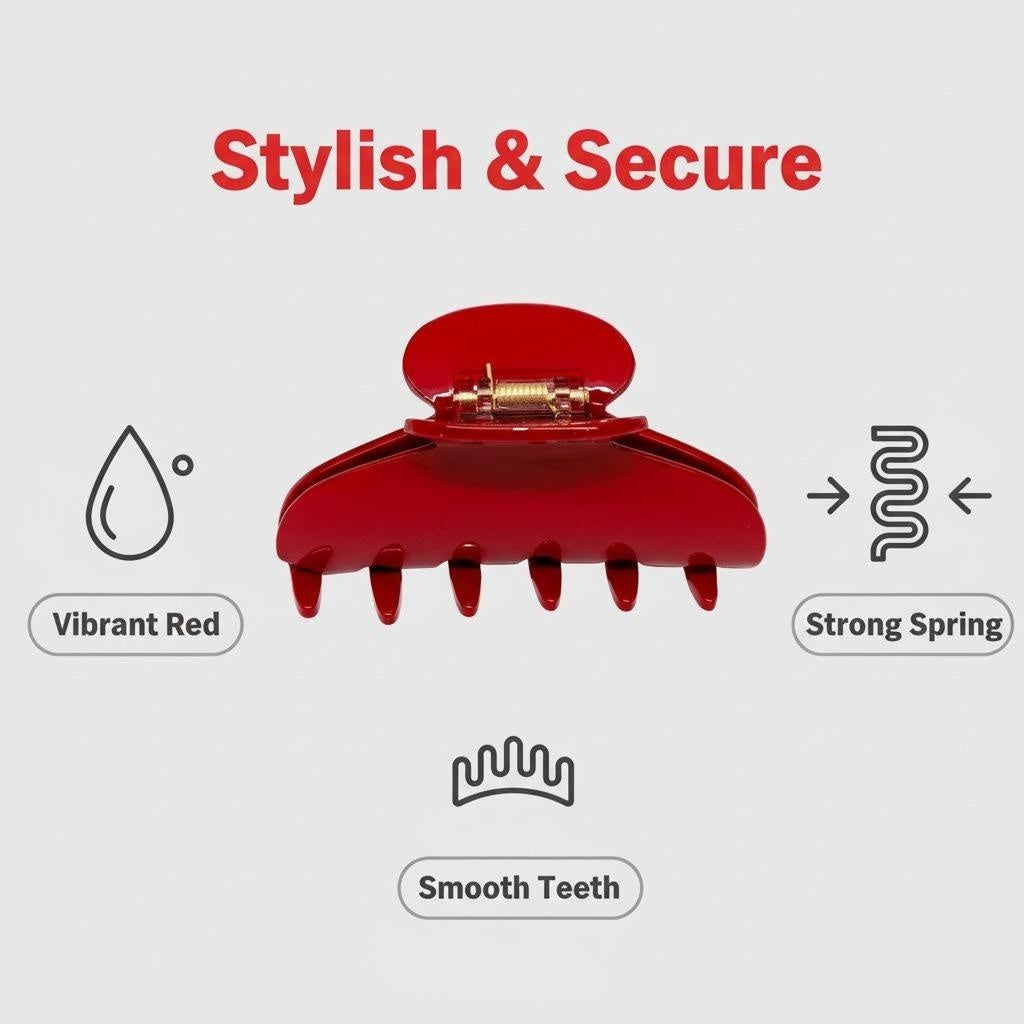 Clistos Generous Hair Claw Clip in Cherry Kiss - View 6 | Clistos