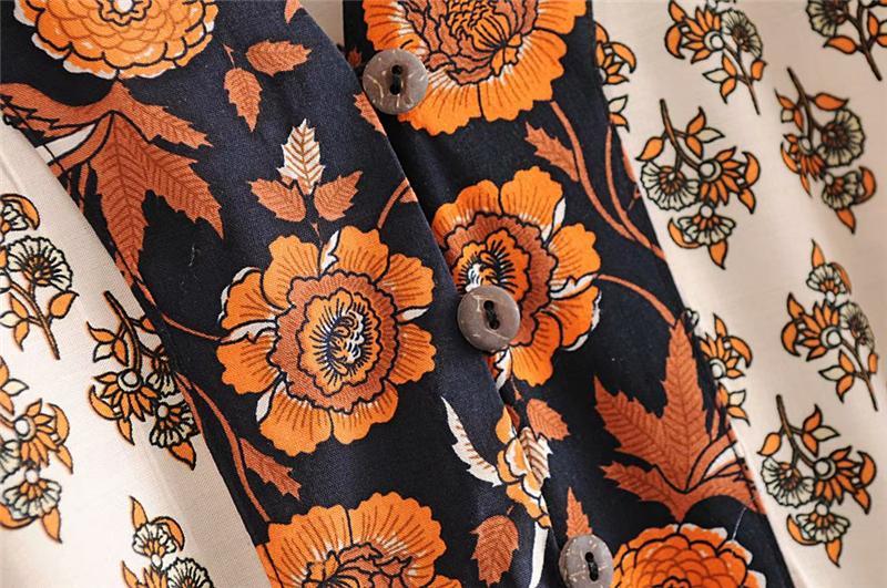 Bohemian Floral Batwing Maxi Dress - View 9 | Clistos