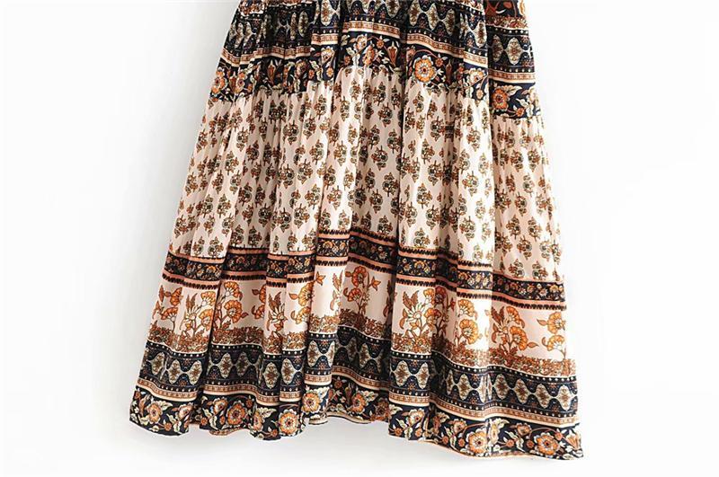 Bohemian Floral Batwing Maxi Dress - View 10 | Clistos