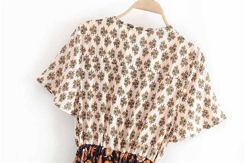 Bohemian Floral Batwing Maxi Dress - View 12 | Clistos