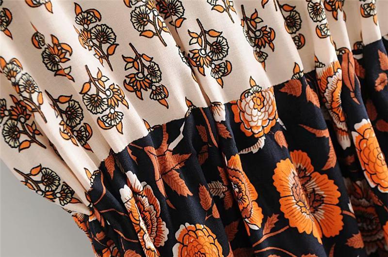 Bohemian Floral Batwing Maxi Dress - View 16 | Clistos