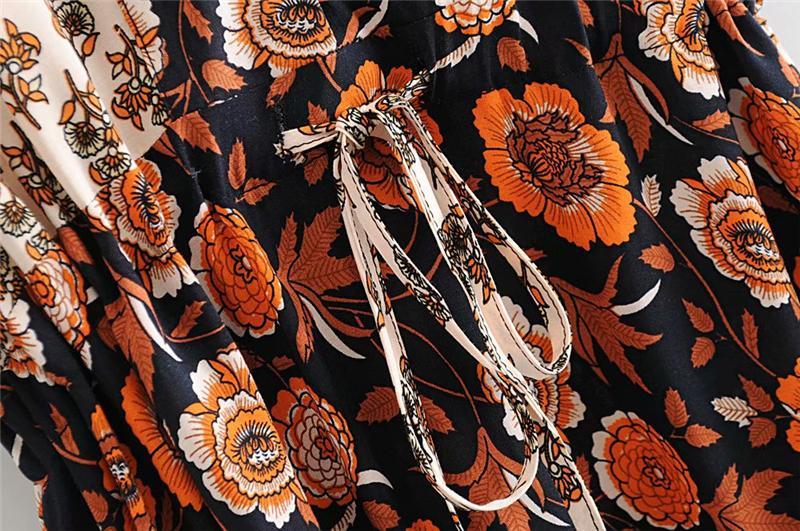 Bohemian Floral Batwing Maxi Dress - View 17 | Clistos