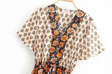Bohemian Floral Batwing Maxi Dress - View 6 | Clistos