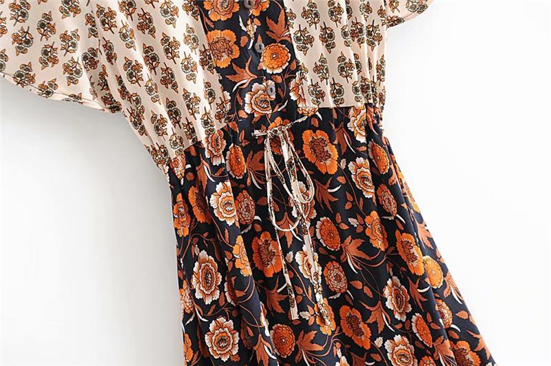 Bohemian Floral Batwing Maxi Dress - View 8 | Clistos