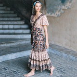 Bohemian Floral Batwing Maxi Dress - View 22 | Clistos