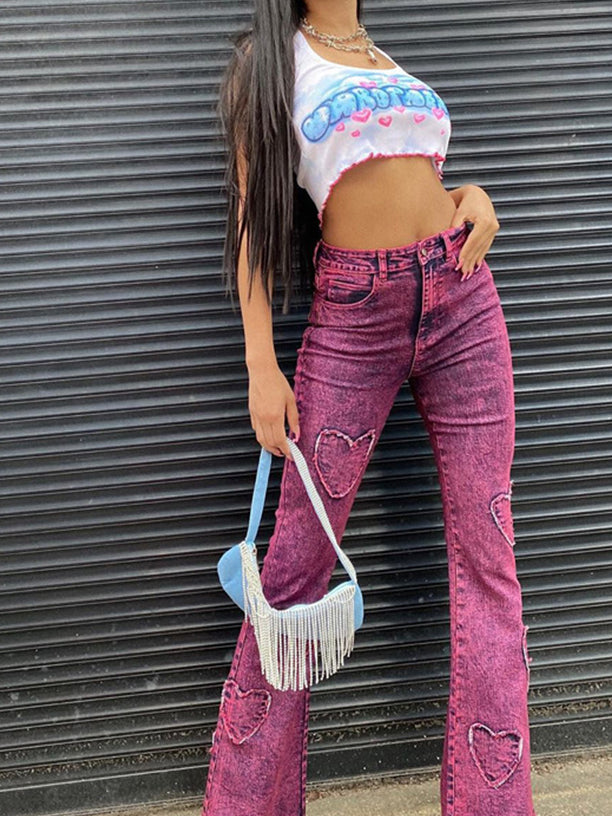 Clistos Graphic Heart Halter Crop Top - View 6 | Clistos