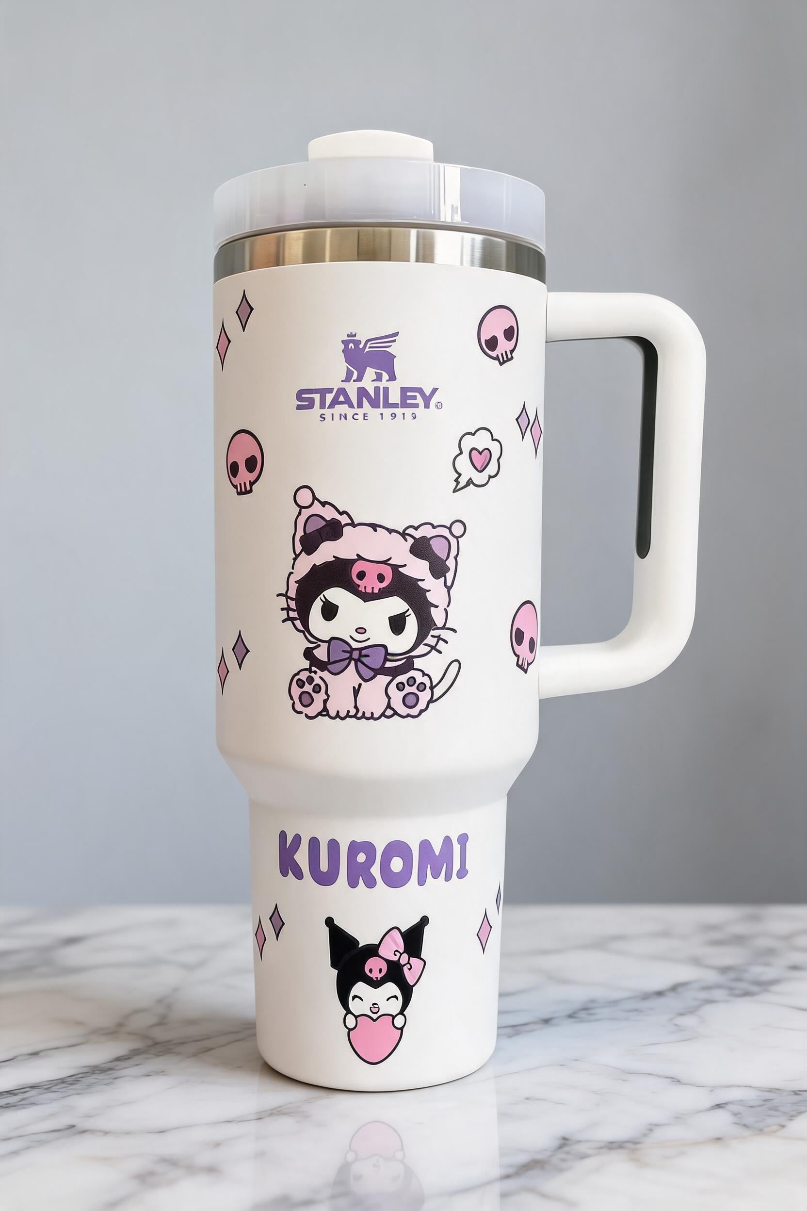 Stanley x Kuromi 40oz Insulated Tumbler with Handle & Straw redesigned product image