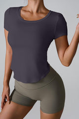 Cutout Ribbed Knit Cropped T-Shirt - View 11 | Clistos