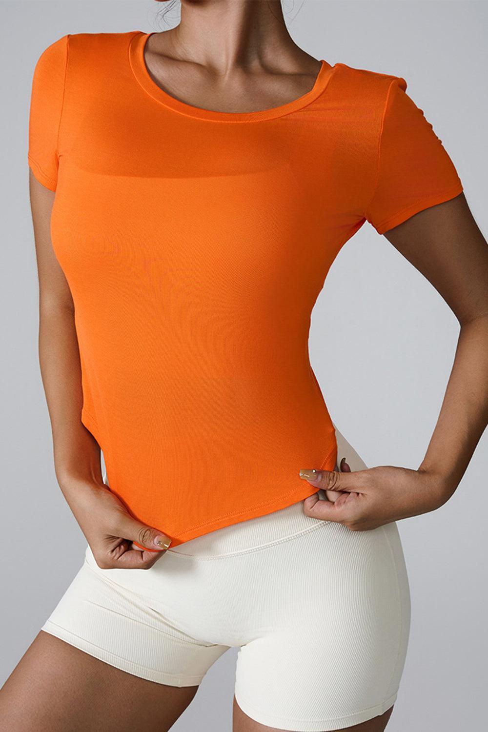 Cutout Ribbed Knit Cropped T-Shirt - View 13 | Clistos
