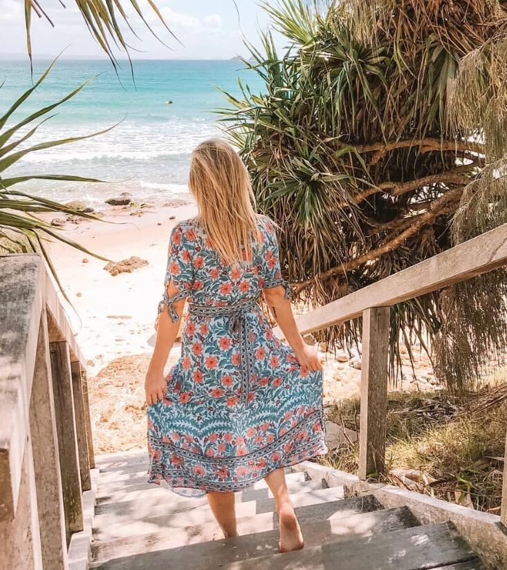 Boho Floral Wrap Midi Dress - View 7 | Clistos
