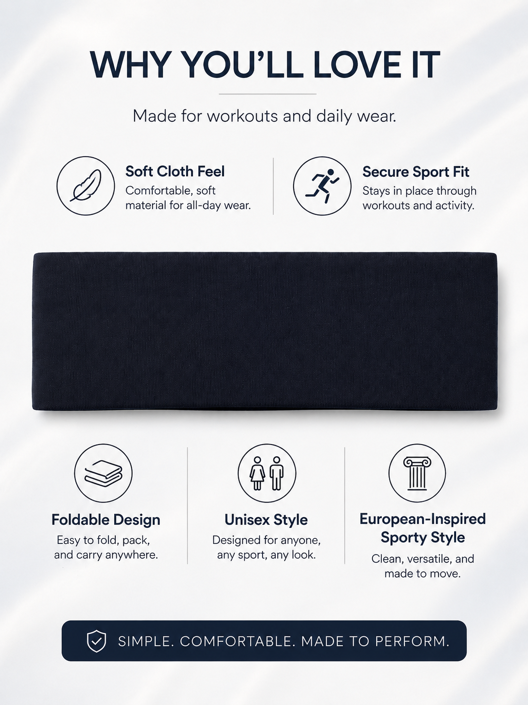 FlexCore Wide Sports Headband for Women