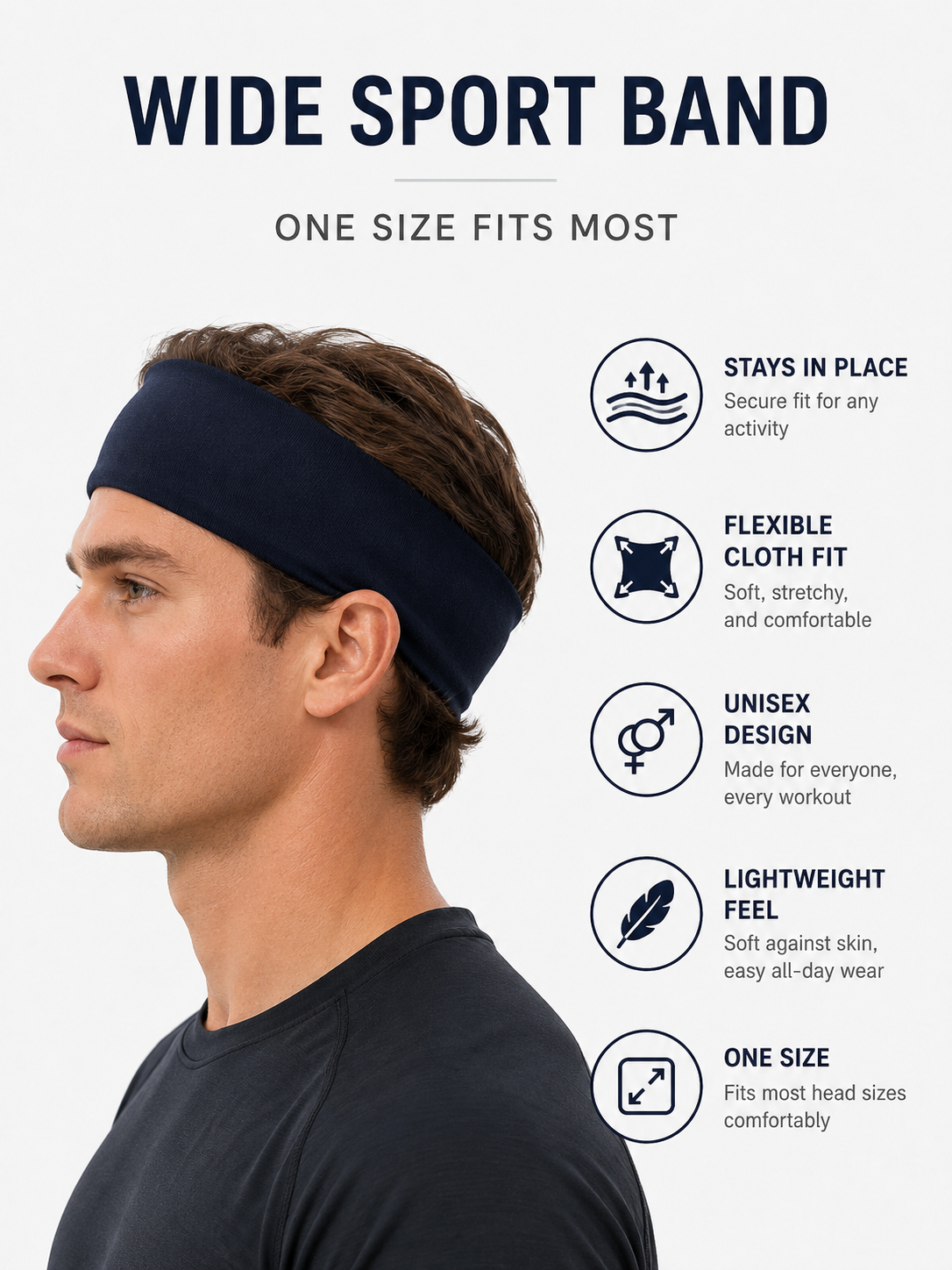 FlexCore Wide Sports Headband for Women
