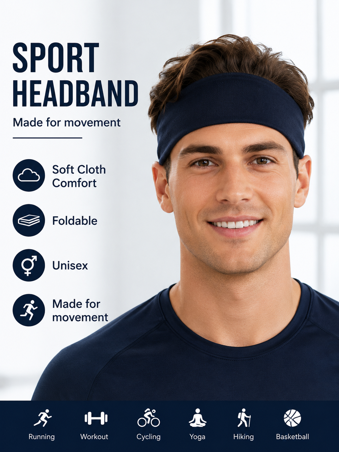 FlexCore Wide Sports Headband for Women