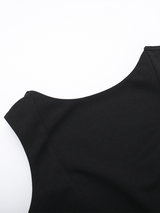 Sleek Backless Boat Neck Mini Dress - View 6 | Clistos