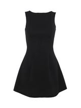 Sleek Backless Boat Neck Mini Dress - View 8 | Clistos