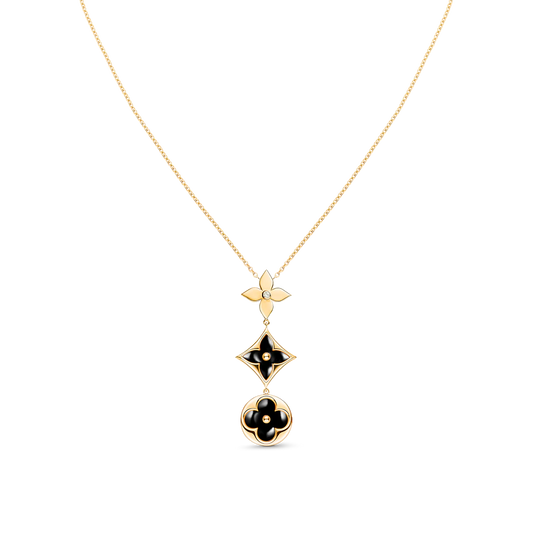 STAR AND SUN ONYX PINK GOLD NECKLACE