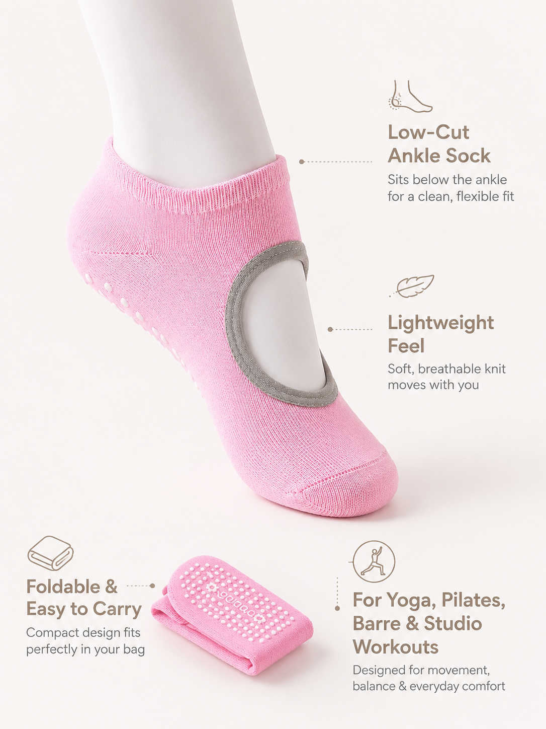 BloomGrip Non Slip Pilates Socks for Women