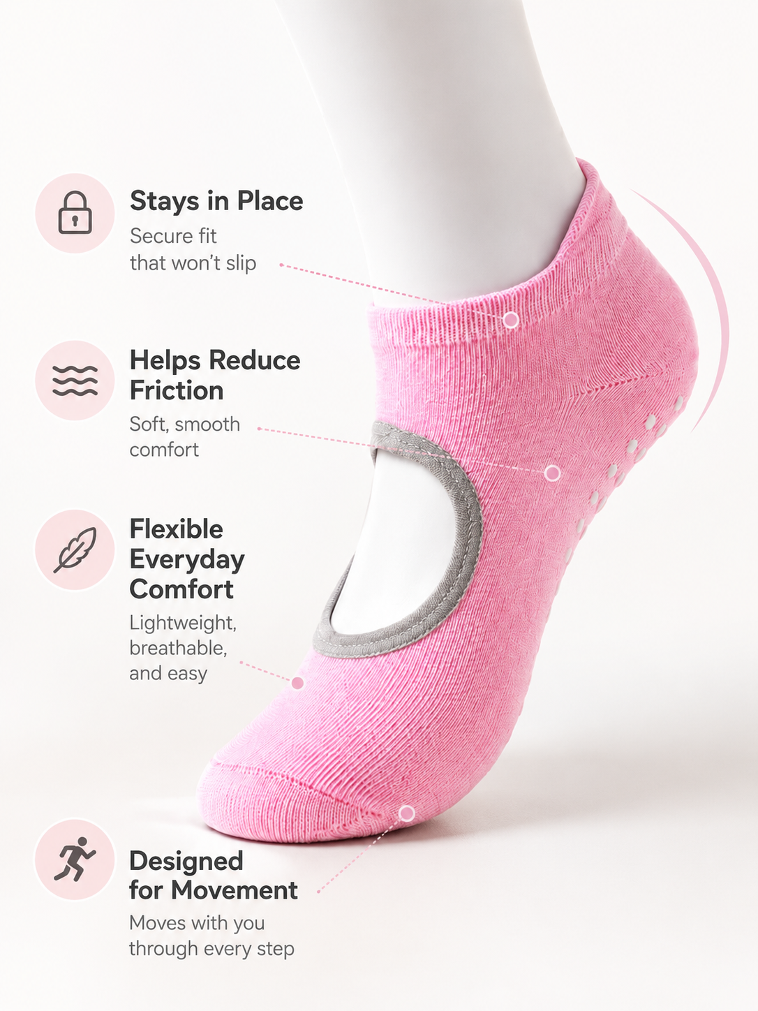 BloomGrip Non Slip Pilates Socks for Women