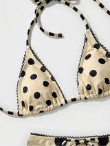 Polka Dot Halter Bikini Set - View 9 | Clistos