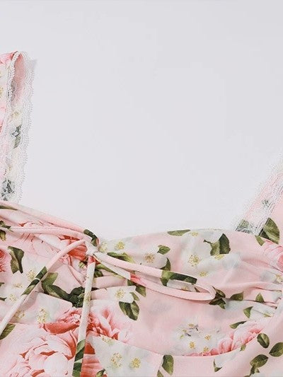 Floral Cami Maxi Dress with Tie Front Detail - View 6 | Clistos
