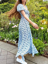 Clistos floral puff sleeve maxi dress - View 6 | Clistos