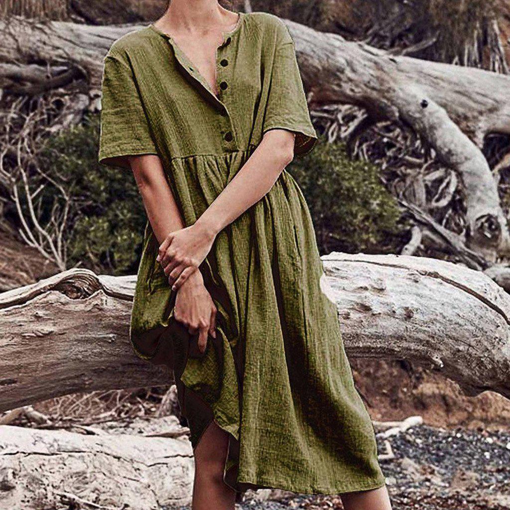 Clistos Button-Down Midi Summer Dress - View 6 | Clistos