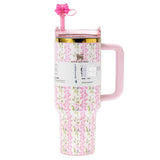 Stanley x LoveShackFancy Quencher H2.0 FlowState Tumbler, 40 oz, pink floral print