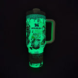 Stanley Luminous Glow Tumbler 40 oz Purple with Nightmare Before Christmas and Stitch artwork - View 3 | Clistos
