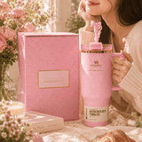 Stanley x LoveShackFancy Pink Bow 40oz Insulated Tumbler Gift Set with matching pink gift box and bow straw topper - View 8 | Clistos
