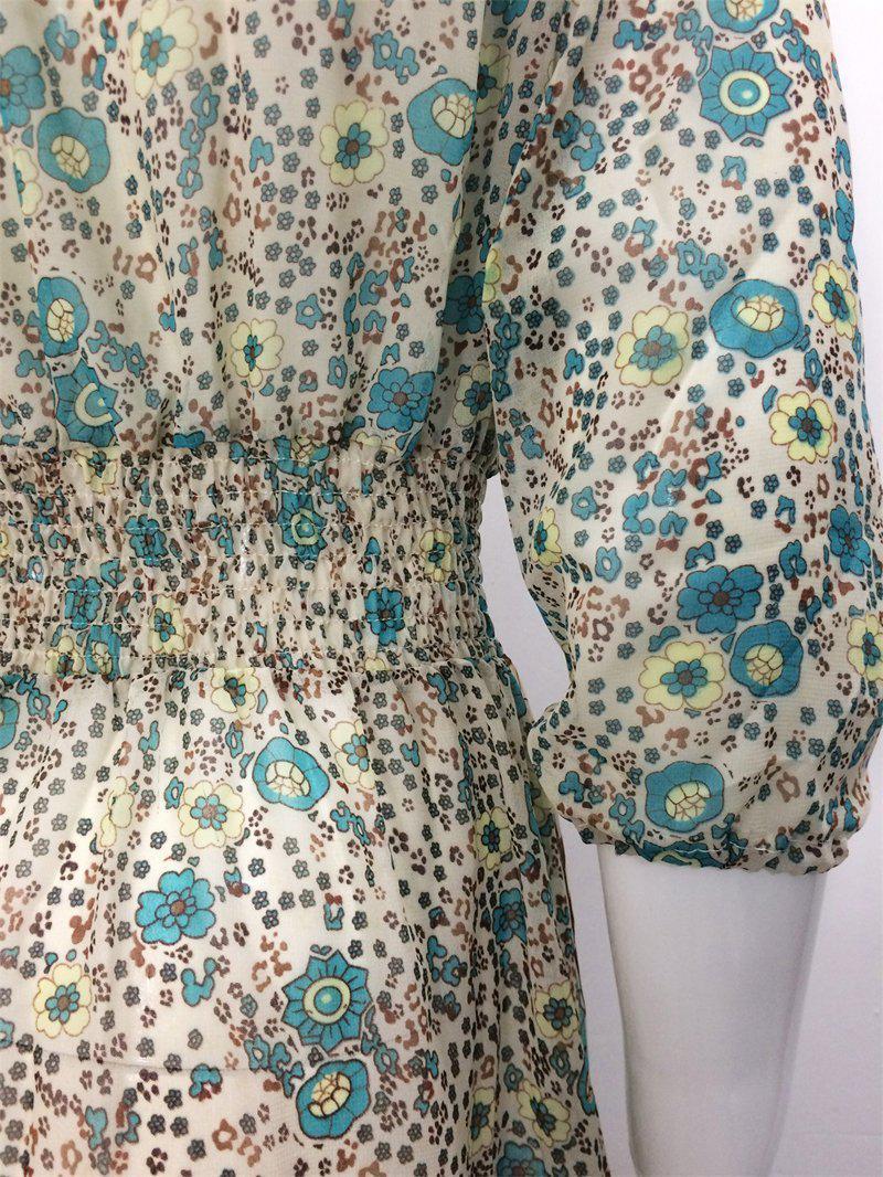 Clistos boho maxi dress with three-quarter sleeves and paisley floral print - View 8 | Clistos