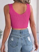 Twisted V-Neck Cropped Knit Vest - View 9 | Clistos