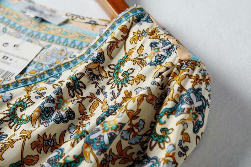Boho floral bell sleeve mini dress - View 19 | Clistos